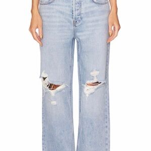 GRLFRND Light Blue Ripped Flare Jeans